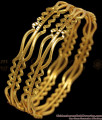 BR1812-2.4 Latest Triple Layer Gold Neli Bangle Collections Daily Wear