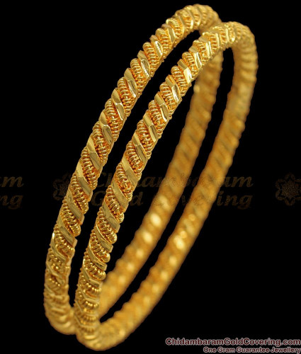 BR1849-2.8 Size Latest Net Pattern One Gram Gold Bangle Shop Online