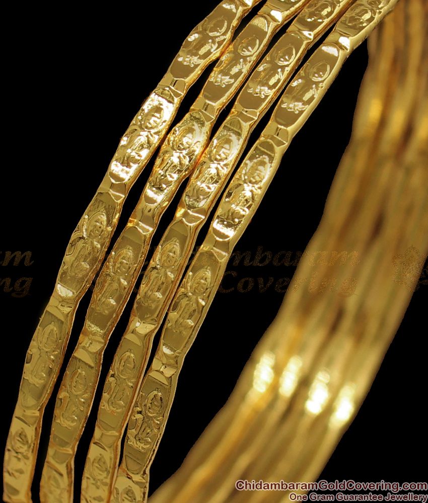 BR1816-2.8 Thin Lakshmi Gold Bangles Traditional Daily Wear