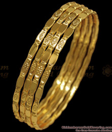 BR1817-2.10 Thin Gold Bangle Design Daily Wear Set OF Four BR1817-2.10 Thin Gold Bangle Design Daily Wear Set OF Four