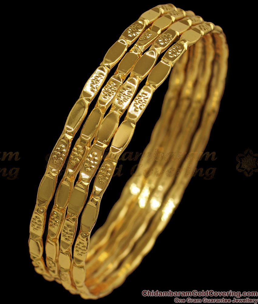 BR1817-2.4 Thin Gold Bangle Design Daily Wear Set OF Four