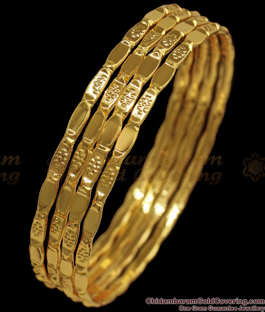 BR1817-2.8 Thin Gold Bangle Design Daily Wear Set OF Four