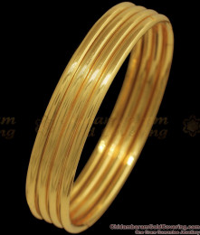 Gold Polish Simple Plain Bangles - South India Jewels