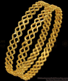 BR1823-2.8 Zig Zag One Gram Gold Neli Bangles Daily Wear BR1823-2.8 Zig Zag One Gram Gold Neli Bangles Daily Wear