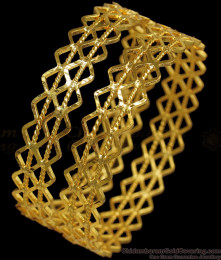 BR1824-2.8 Broad Zig Zag Gold Neli Bangles South Indian Jewelry