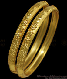 BR1826-2.10 Unique Flower Design Forming Gold Bangles Bridal Wear BR1826-2.10 Unique Flower Design Forming Gold Bangles Bridal Wear