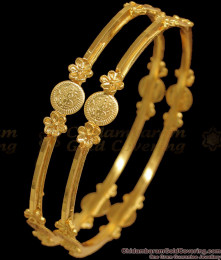 BR1834-2.10 Unique Thin Flower Kasumani Gold Bangle Daily Wear BR1834-2.10 Unique Thin Flower Kasumani Gold Bangle Daily Wear