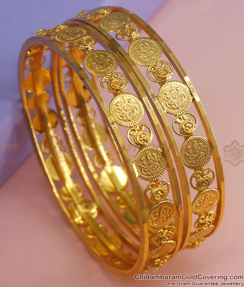 BR1836-2.8 New Traditional Lakshmi Kasu Gold Bangle Shop Online