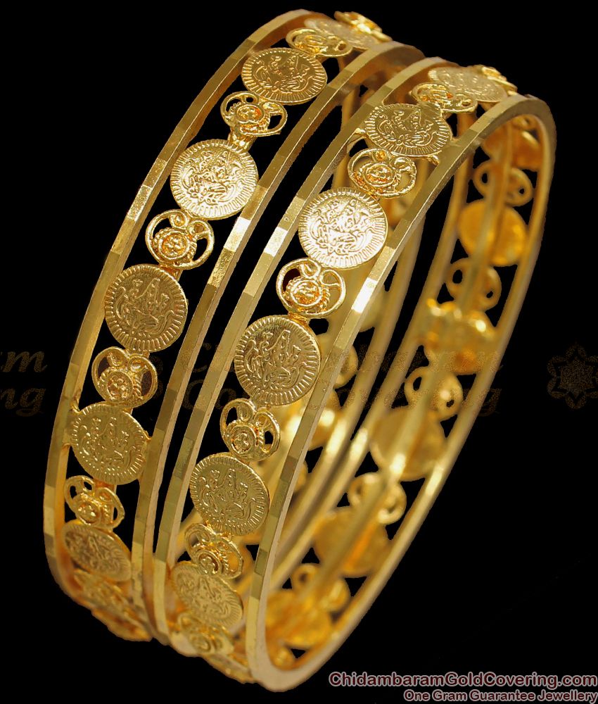 BR1836-2.8 New Traditional Lakshmi Kasu Gold Bangle Shop Online