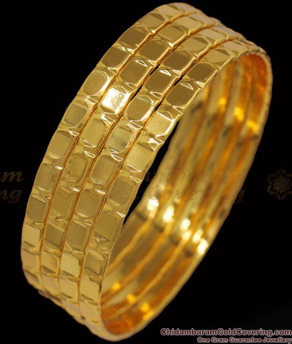 BR1840 2.10 Set Of Four Traditional Gold Bangles Daily Wear