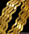 BR1844-2.8 Set Of Four Plain Zig Zag Gold Bangle Smooth Finish