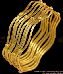 BR1845-2.8 Set Of Four Curved Gold Bangles Office Wear  BR1845-2.8 Set Of Four Curved Gold Bangles Office Wear