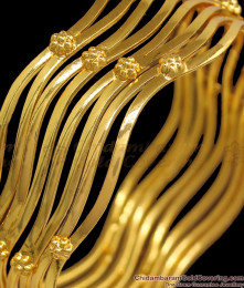 BR1845-2.8 Set Of Four Curved Gold Bangles Office Wear  BR1845-2.8 Set Of Four Curved Gold Bangles Office Wear