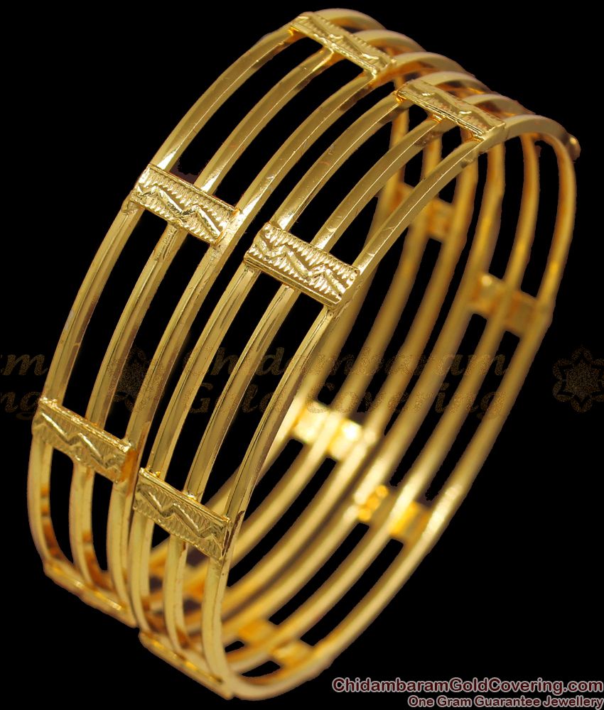 BR1850-2.6 Size Latest Three Layer Gold Bangle Smooth Finish