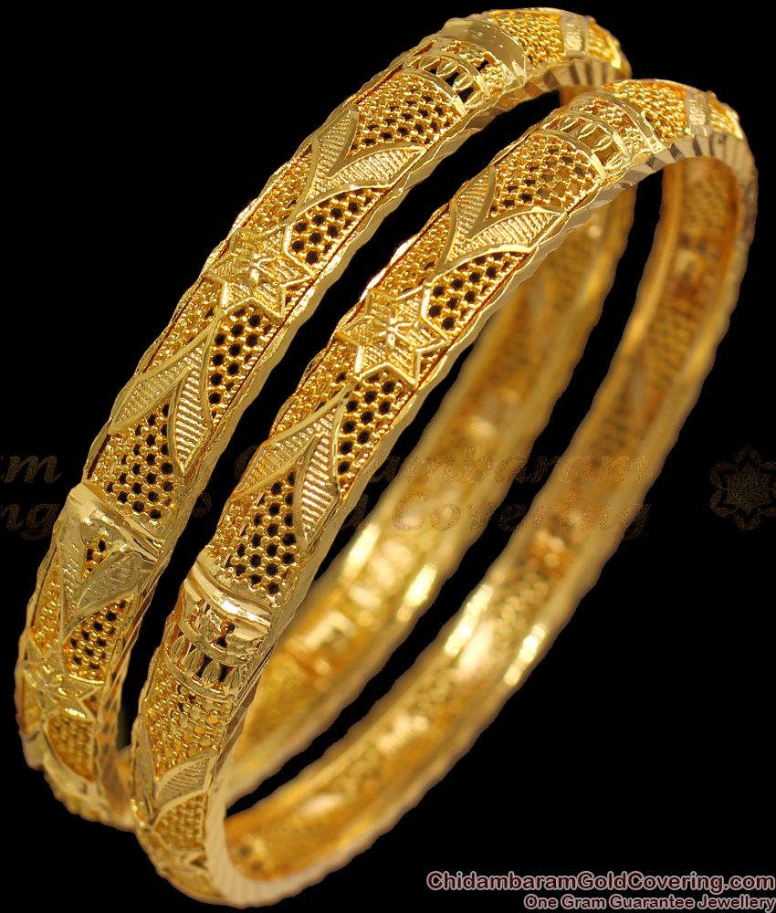 BR1854-2.10 Size Kerala Designer Collection Gold Bangle Bridal Wear