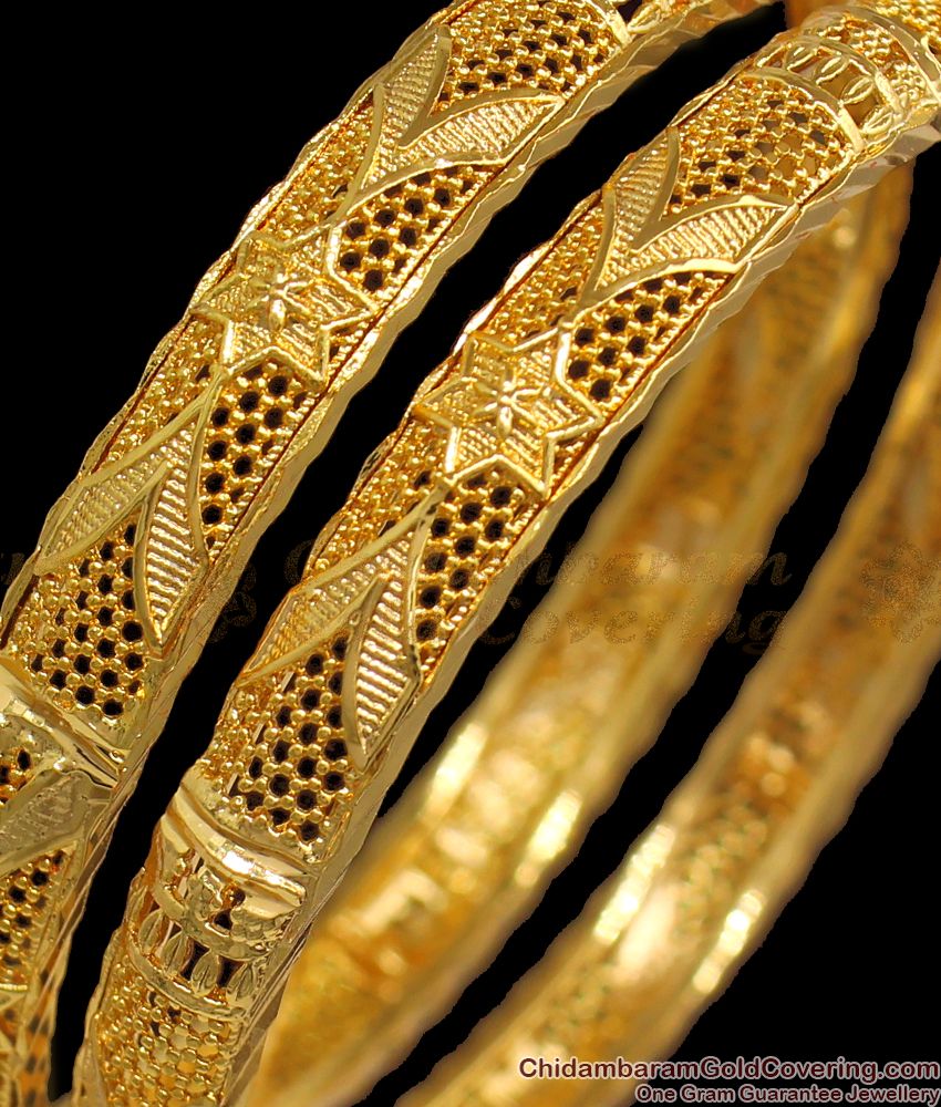 BR1854-2.10 Size Kerala Designer Collection Gold Bangle Bridal Wear