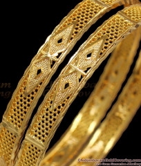 BR1855-2.6 Size One Gram Gold Kerala Bangles Latest Collections BR1855-2.6 Size One Gram Gold Kerala Bangles Latest Collections