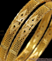 BR1855-2.6 Size One Gram Gold Kerala Bangles Latest Collections