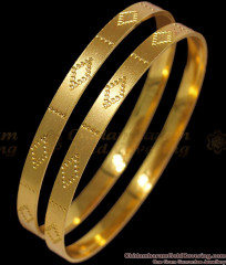 BR1856-2.6 Size One Gram Gold Bangle Laser Etched Traditional Design BR1856-2.6 Size One Gram Gold Bangle Laser Etched Traditional Design