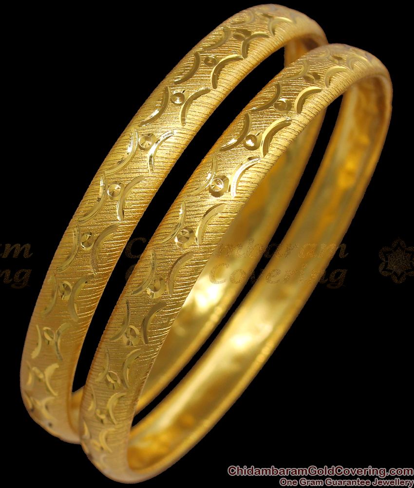 BR1857-2.4 Size Two Gram Real Gold Tone Bangles Forming Jewelry