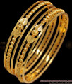 BR1859-2.6 Size Kerala Pattern Plain Gold Bangles For Daily Use Shop Online