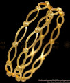 BR1867-2.10 Size One Gram Gold Plated Oval Shaped Bangles Womens Fashion