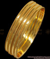 BR1870-2.10 Size Traditional Set Of Four Plain Gold Bangles Shop Online