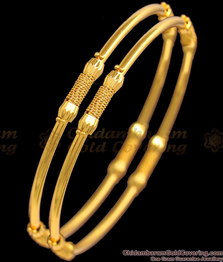BR1871-2.4 Size Latest Model Kambi Valayal Light Weight Gold Bangles