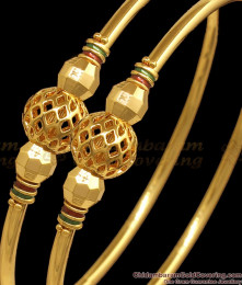 BR1885-2.6 Size Stylish Plain Gold Balls Imitation Bangles Enamel Design Shop Online BR1885-2.6 Size Stylish Plain Gold Balls Imitation Bangles Enamel Design Shop Online