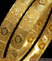 BR1895-2.10 Size Latest Broad Gold Plated Bangles Hollow Flower Design