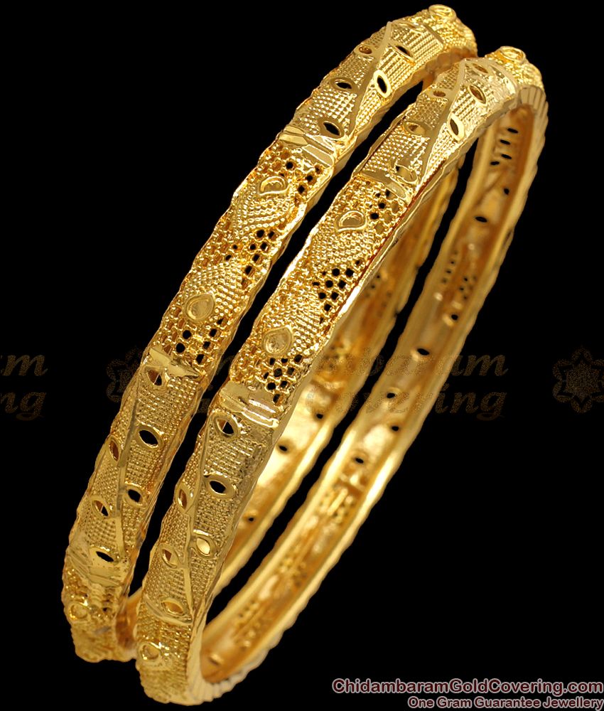 BR1896-2.8 Size Latest Sleek Gold Plated Bangle Collections Online Fashion Jewelry