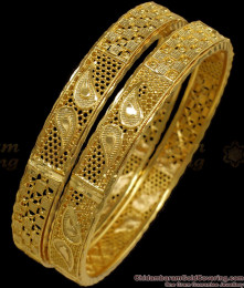 BR1899-2.8 Size Leaf Design Gold Imitation Bangles Bridal Wear BR1899-2.8 Size Leaf Design Gold Imitation Bangles Bridal Wear