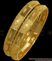 BR1900-2.10 Size One Gram Gold Plated Bangles Net Pattern Womens Fashion