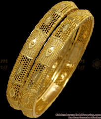 BR1900-2.6 Size One Gram Gold Plated Bangles Net Pattern Womens Fashion BR1900-2.6 Size One Gram Gold Plated Bangles Net Pattern Womens Fashion