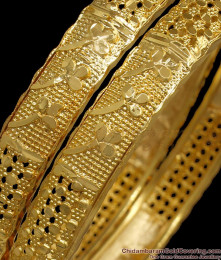 BR1901-2.10 Size One Gram Gold Kerala Bangle Bridal Wear Net Pattern BR1901-2.10 Size One Gram Gold Kerala Bangle Bridal Wear Net Pattern