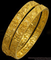 BR1908-2.4 Size Flower Design Forming Bangle Real Gold Tone Jewelry