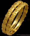 BR1912-2.8 Size Handcrafted Two Gram Gold Bangles Set Of 2