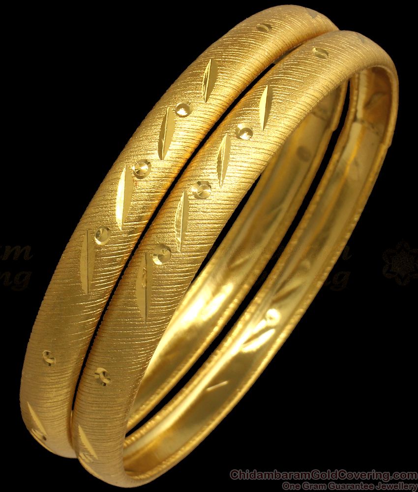 BR1913-2.6 Size Two Gram Gold Forming Bangles Plain Strips Design