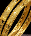 BR1925-2.10 Size One Gram Gold Bangles Flower Design Net Pattern