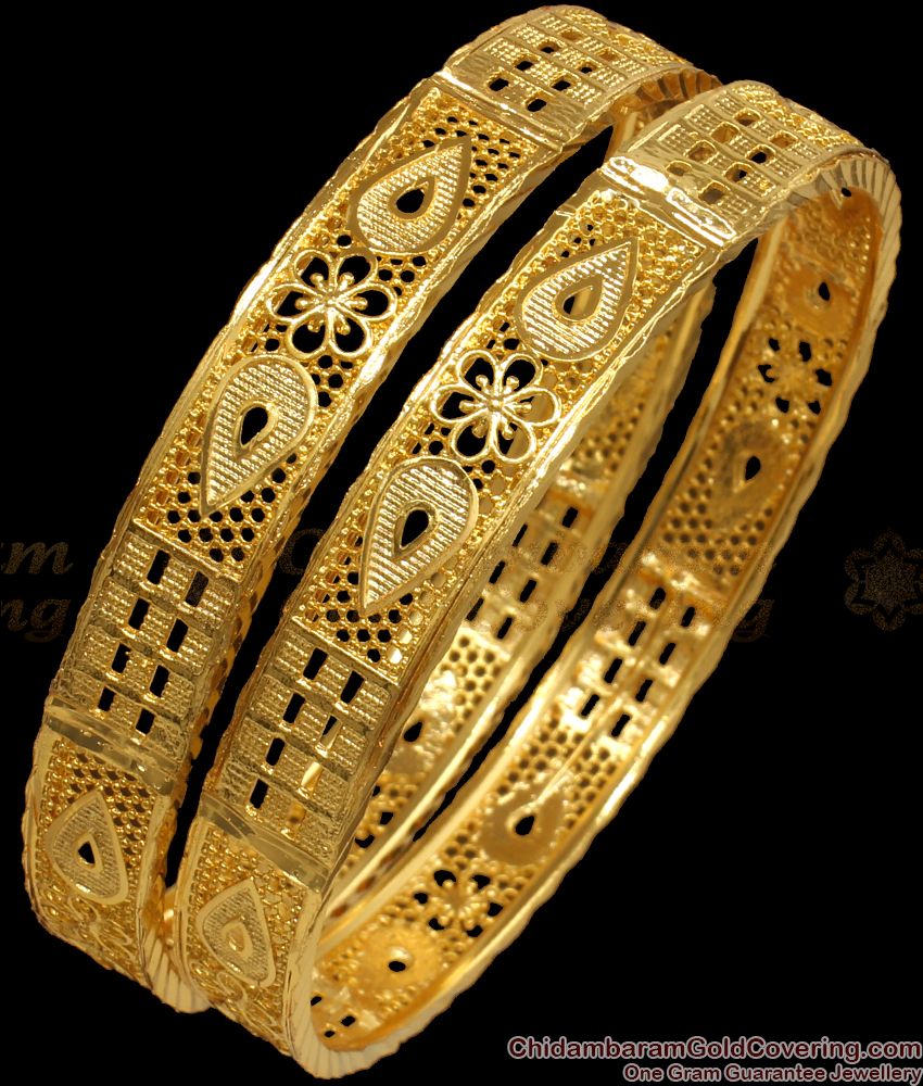 BR1927-2.10 Size Unique Designer Collection Gold Covering Bangles