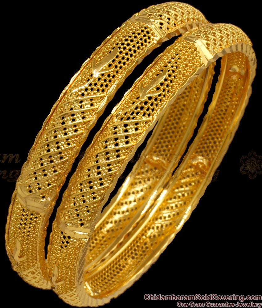BR1931-2.10 Size South Indian Gold Plated Kerala Bangles Design