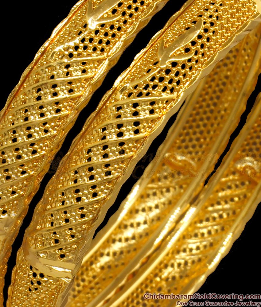 BR1931-2.10 Size South Indian Gold Plated Kerala Bangles Design