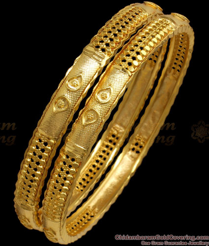 BR1935 2.10 Size Pure Gold Tone Bangles Slim Designer Collection