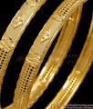 BR1936-2.10 Set Of Two Regular Wear MIcro Gold Polish Bangle Design Without Stone