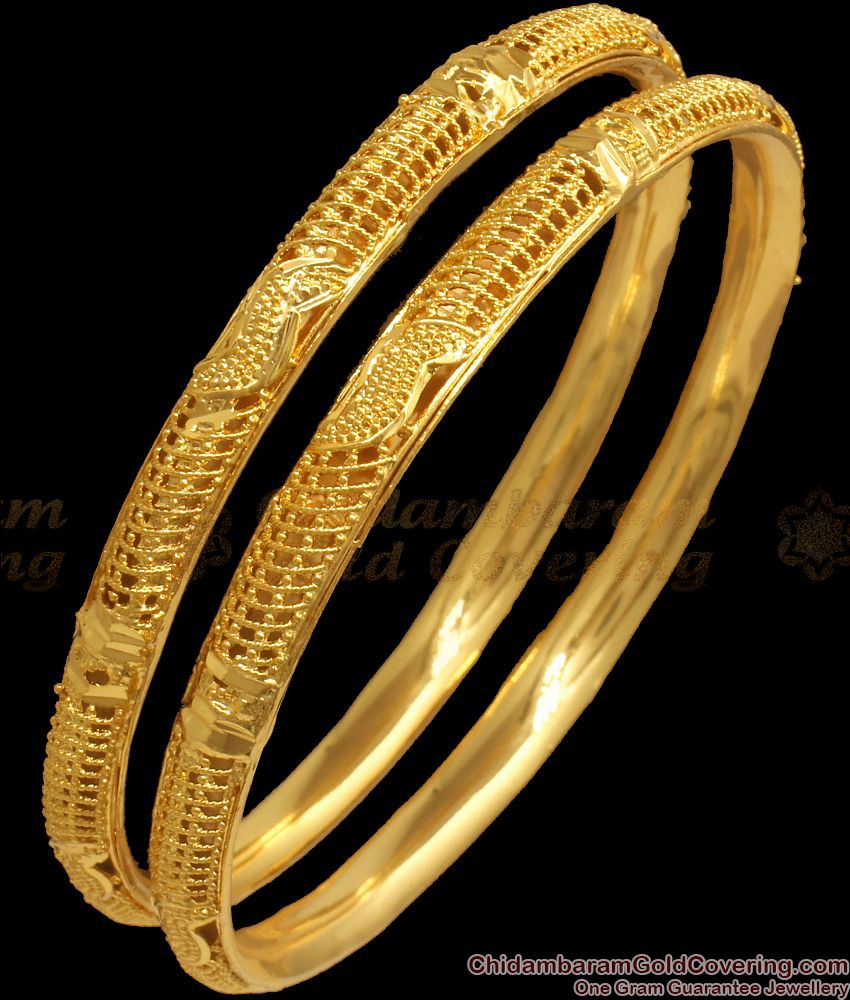 BR1959-2.10 Size Slim Net Pattern Gold Imitation Bangles Online