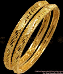 BR1961-2.4 Size Kerala Design One Gram Gold Bangles Collection Set Of Two BR1961-2.4 Size Kerala Design One Gram Gold Bangles Collection Set Of Two