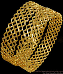 BR1990-2.4 Size Broad Design 1 Gram Gold Plated Neli Bangle Bridal Wear BR1990-2.4 Size Broad Design 1 Gram Gold Plated Neli Bangle Bridal Wear