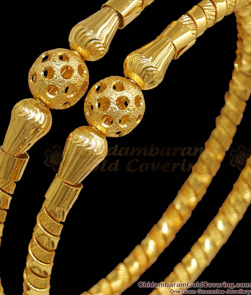 BR1996-2.10 Size One Gram Gold Bangle Spiral Design Shop Online