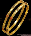 BR1998-2.10 Size Two Gram Gold Bangles Meenakari Design Enamel Pattern Bridal Collection