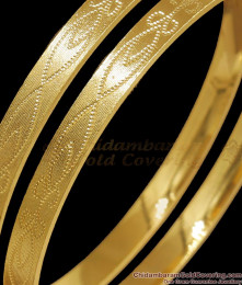 BR2000-2.10 Size One Gram Gold Bangles Daily Use Laser Etched Self Design BR2000-2.10 Size One Gram Gold Bangles Daily Use Laser Etched Self Design